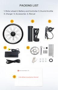 36 48 voltios 26 27,5 pulgadas 350W rueda delantera trasera Dual Motor Drive Pedal Assist E Bike <span class=keywords><strong>Kit</strong></span> con controlador incorporado para adultos Trike - Product Image 5