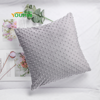 Housse de coussin douce 100 % polyester 40x40cm en peluche Minky à pois pour sublimation par transfert thermique – En stock