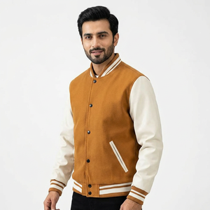 <b>Men</b> Wool Patches <b>Leather</b> Sleeve Premium Quality Wholesale man <b>Jacket</b> Varsity <b>Jacket</b> baseball <b>jacket</b> - Product Image 1