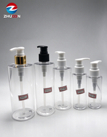 Flacon pompe en plastique PET transparent, cylindrique, vide, pour cosmétiques, shampoing, lotion corporelle, emballage en gros