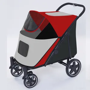 Hot Sale New Foldable Outdoor Walking Breathable Large Carrier Pet Stroller Cat Dog