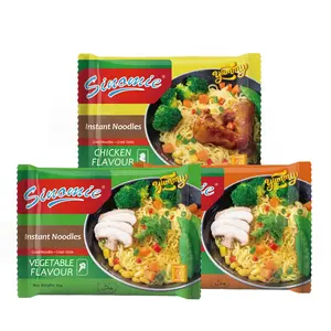 Fabricante atacado Oem tipo seco 65g 2-3 min Cozinhar alimentos saudáveis saco de sabor de carne de baixa caloria pacote macarrão instantâneo