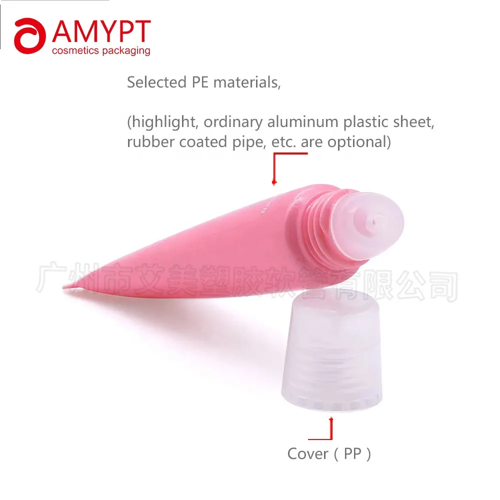Customized Empty Hot Stamping Plastic Cosmetic Squeeze Tubes For Lip Gloss Package
