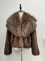 Manteau court en fausse fourrure tendance pour l'hiver, veste en fourrure synthétique luxueuse et moelleuse pour femmes avec grand col