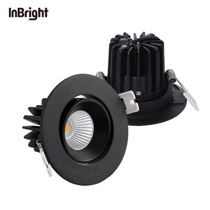 Moderna Lámpara <span class=keywords><strong>LED</strong></span> Empotrada en el <span class=keywords><strong>Techo</strong></span>, de Aluminio, Antideslumbrante, Ajustable, de 8w, en Blanco y Negro, para Hoteles - Product Image 5