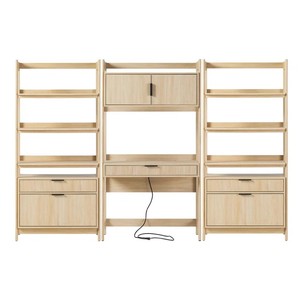 3 pezzi di transizione scrivania Computer con 2 ampie librerie Hutch Set da scrivania