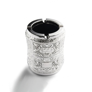 Cendrier en métal de luxe personnalisé, nouveau produit, trois couleurs, cylindrique, cuivre antique, style haut de gamme - Product Image 3