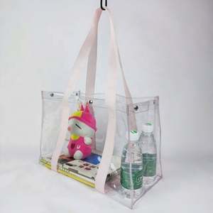 Bolsa de Pvc con asa Bolsas de asas de Pvc con logotipo impreso personalizado Bolsa de compras de viaje de Pvc - Product Image 3