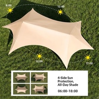 Auvent de voiture portable Quick-Set en tissu Oxford 210D à six bras, imperméable, pour camping estival en extérieur