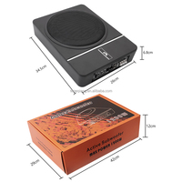 Subwoofer de voiture ultra-plat de 10 pouces 1200W, amplificateur de puissance élevée 12V, système de haut-parleurs audio de voiture, caisson de basses actif sous le siège