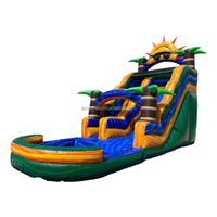 Château gonflable commercial moderne en PVC 0,55 mm avec toboggan et souffleur, capacité de 800 kg, garantie de 3 ans - Portable intérieur/extérieur