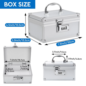 Boîte de rangement sécurisée en aluminium pour médicaments, pilulier de voyage argenté (Argent) - Product Image 4