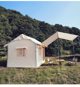 Grande tente de <span class=keywords><strong>camping</strong></span> gonflable avec 8,5 mètres de hauteur ㎡   Tente de <span class=keywords><strong>camping</strong></span> familiale 420D Oxford imperméable 3000mm PVC à colonnes d'air pour la randonnée, le pique-nique et les voyages en extérieur - Product Image 4