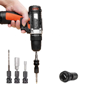<b>1</b>/<b>2</b> Square Drive to <b>1</b>/4 Inch Bit Adapter <b>Ratchet</b> Screwdriver Bit Holder with Leather Ring Impact Wrench Adapter - Product Image 5
