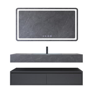 Miroir LED en bois massif de haute qualité personnalisable moderne, meuble de salle de bain européen, lavabo d'hôtel, forme de diamant, miroir de villa - Product Image 1