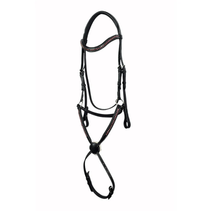 Genuine Leather Padded Horse Bridle with Reins <b>Swarovski</b> Elements Premium Buffalo Leather Show Bridle OEM Wholesale - Product Image 2