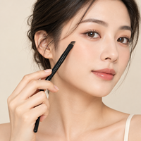 Pinceau de maquillage professionnel KB129 avec fibre de haute qualité de 0,07 mm, virole en aluminium épaissie et manche en bois de qualité supérieure