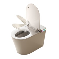 S002 Ensemble WC intelligent entièrement automatique ADA, à poser au sol, en céramique, avec chasse d'eau automatique, bidet électrique et toilette intelligente incluse