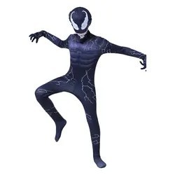 China Factory Supply Boys <strong>Spiderman</strong> Jumpsuit TV&amp;Movie <strong>Costumes</strong> Halloween Venom Cosplay Suits with Headwear - Product Image 3