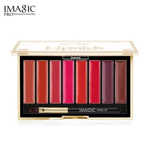 High Quality Professional Cosmetics Nude Matte Long Wearing Newly Upgraded 8-Color Cream Lipstick Palette With A Lip Brush Insid