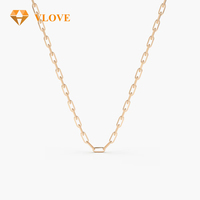 Collar Gargantilla de Oro Sólido de 14K con Diseño de Clip, Joyería de Estilo Atrevido para Mujer, Regalo de Aniversario de Bodas