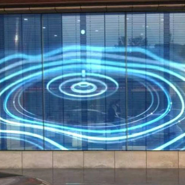 Transparent LED Holographic Film Screen for Indoor Installation Fits Glass Players with 3D Video Flexibility & Animation Display