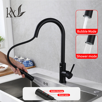 Robinet de cuisine à détection tactile en acier inoxydable brossé, extractible, à montage sur plan, rotation à 360 degrés, affichage numérique, usage commercial