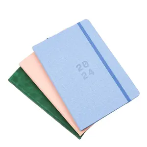 Cahier de notes en cuir Journal en gros 2024 planificateur cahiers de papier personnalisés personnalisables pour les étudiants