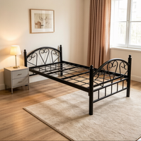 Lit double en fer en forme de cœur pour dortoir, idéal pour économiser de l'espace, pour chambre à coucher, appartement et hôtel (tailles King et Queen disponibles)