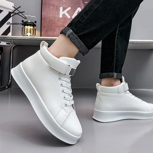 New Retro Trendy <strong>Shoes</strong> <strong>Men</strong> British Short Ankle Boots <strong>Velcro</strong> High Top Versatile Sports and Leisure Outdoor Casual <strong>Shoes</strong> - Product Image 5