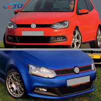 Calandre de pare-chocs avant de voiture en nid d'abeille, Grille ABS de Style GTI pour Volkswagen VW Polo 6R 2009 2010 2011 2012 2013 2014