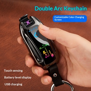 Encendedor de Plasma de Doble Arco con Forma de <span class=keywords><strong>Coche</strong></span>, Sensor Táctil, Pantalla LED de Encendido, Recargable, Resistente al Viento, para Cigarrillos - Product Image 5
