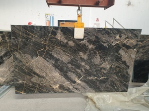 2023 lastre di marmo nero dorato con venature dorate decorazione del pavimento della parete Made in Turkey vendita diretta in fabbrica pietre di qualità Premium