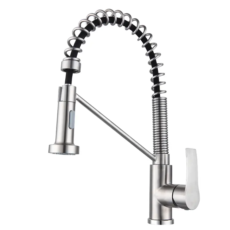 Spring pull down kitchen Tap Hot and Cold Water Mixer Pull Down Kitchen Faucet 304 Stainless Steel Filter Faucet
