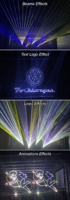 Lumière de scène laser à faisceau mobile à animation couleur pleine 10W pour DJ discothèque