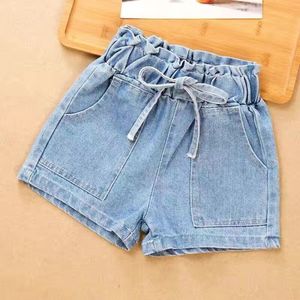 Nuevos shorts de mezclilla LURI 2025 para niñas, casuales, lisos, modernos, ecológicos, para exteriores, tallas medias y grandes para niños y bebés, venta al por mayor, en stock. - Product Image 6