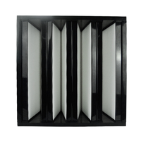 Filtro de Aire V-Bank de Alta Eficiencia con Marco de ABS, HEPA H13 F8 para Sistemas HVAC, Filtración de Ventilación para Cuartos Limpios Industriales