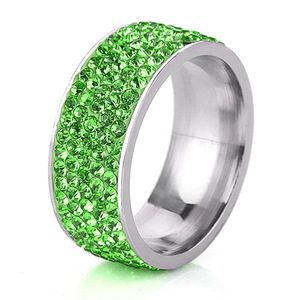 <b>Crystal</b> <b>Ring</b> Green 8mm Micro Insert Women's Everyday Wear Jewelry - Product Image 4