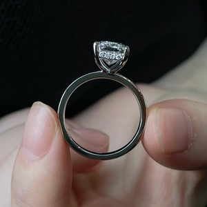18K Gold Plated IGI Lab Grown Diamond <b>Ring</b> Prong Setting Engagement Wedding Trendy Party Gift Fine Jewelry - Product Image 4
