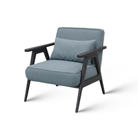 Fauteuil lounge moderne en bois de chêne massif rembourré pour hall d'hôtel et salon