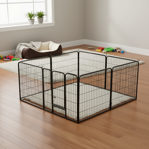 Recinto per Cani in Acciaio Nero 8 Pannelli 80x80 cm per Interni Modello D0100HEXJUG - Product Image 2