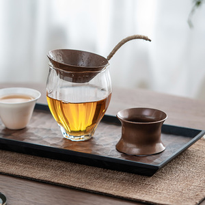 Passoire à thé en laiton faite à la main avec double anse, filtre pour accessoires de cérémonie du thé - Product Image 3