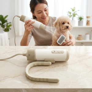 High-Power Silent Pet Hair Dryer 3 Speeds Quick Long Hair Dryer for Dogs <strong>Cats</strong> Iron Material Adjustable Neckband EU <strong>Plug</strong> Charge - Product Image 4