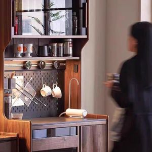 Black Walnut Wood <b>Sideboard</b> Large Capacity <b>Storage</b> Cabinet Living Room Kitchen Use - Product Image 2