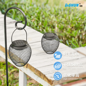 Dishun <b>Solar</b> <b>Lantern</b> Outdoor Garden <b>Light</b> Hanging Led White Warm <b>Light</b> For Patio Balcony Decor - Product Image 4