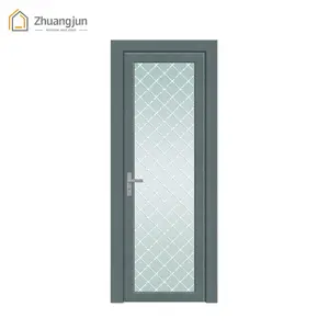 Portes en verre en aluminium pour salle de bain salle d'eau cuisine sécurité cadre en aluminium porte de salon avec poignée serrure clés