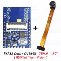 YE ESP32CAM OV2640 Kit Modul kamera 66 120 tampilan 160 derajat 650nm 850nm penglihatan malam IR papan penglihatan IoT WiFi