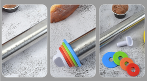 Rullo per Impasto in Acciaio Inox da 17 Pollici Stile Francese con Anelli Guida per Spessore Regolabile - Product Image 4