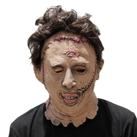 Masque Leatherface de film d'horreur Cyou, pour fête d'Halloween, cosplay, costume effrayant, perruque, masque en latex peint à la main pour adulte, masque de mascarade