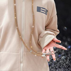 Correa para Teléfono con Pedrería Antipérdida, Cordón Cruzado Brillante con Diamantes, Llavero para Mujer, Cuerda Colgante de Cristal, Cadena para Cámara, Cartera, Tarjeta de Identificación - Product Image 1